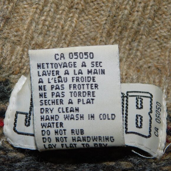 VTG Jacob Womens L Brown Red Wool Nordic Full Zip Cardigan Sweater with Collar - Picture 5 of 8